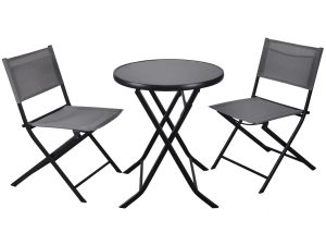 Komplet mebli balkonowych CAPRI grafitowy 3-częściowy