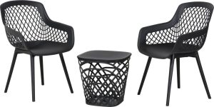 Komplet mebli balkonowych UBATA czarny 3-częściowy