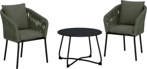 Komplet mebli balkonowych WILMORE zielony 3-częściowy