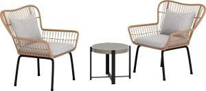 Komplet mebli balkonowych NORWALK szary 3-częściowy