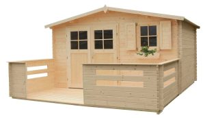 Domek ogrodowy Lilak z tarasem - 416 x 506 cm, wys. 243 cm