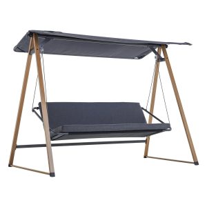 Huśtawka ogrodowa HERNING grafit 3-osobowa