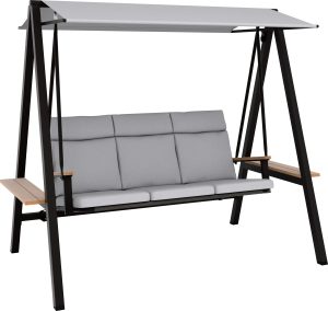 Huśtawka ogrodowa SUMMERDALE szara 3-osobowa
