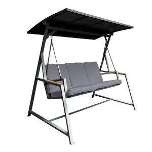 Huśtawka ogrodowa KINECTA szara 3-osobowa