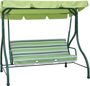 Huśtawka ogrodowa VALDIVIA zielona 3-osobowa