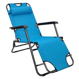 Leżak kempingowy RELAX niebieski