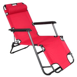 Leżak kempingowy RELAX czerwony