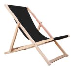 Leżak plażowy drewniany czarny