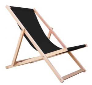 Leżak plażowy drewniany czarny