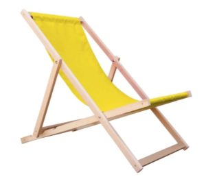Leżak plażowy drewniany żółty