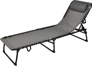 Leżanka kempingowa szara