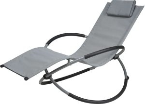 Leżanka bujana składana jasnoszara