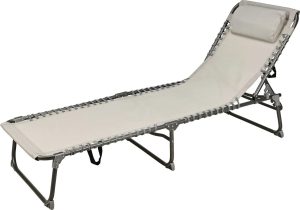 Leżanka kempingowa beżowa