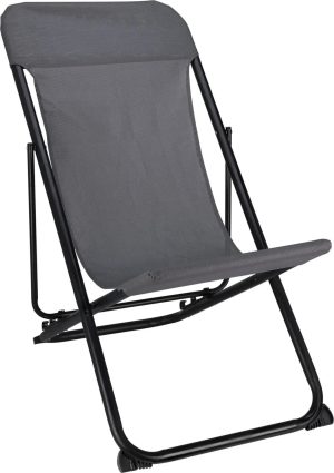 Leżak składany szary