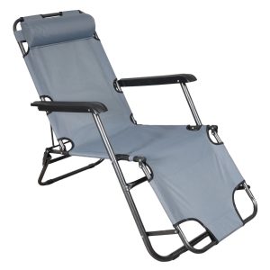 Leżak kempingowy RELAX szary