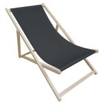 Leżak plażowy drewniany szary