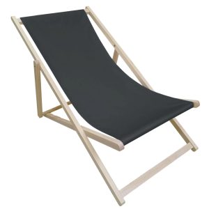 Leżak plażowy drewniany szary