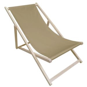Leżak plażowy drewniany taupe